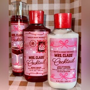 NEW B&BW Mrs. Claus’ Cocktail 3 piece body care set, FULL SIZE